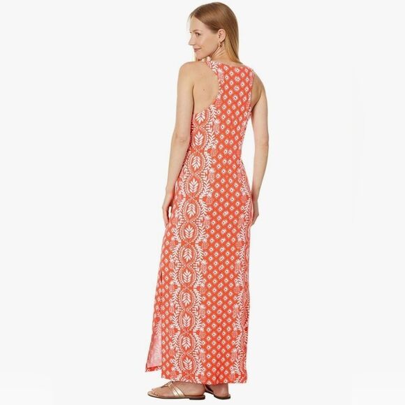 Lilly Pulitzer Ulla Flamingo Feather Harbour View Engerieere Maxi Dress - Picture 8 of 16